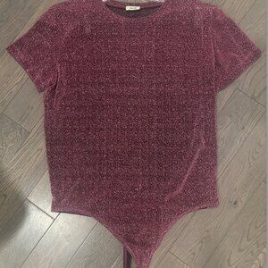 Alix Pink glitter Bodysuit sz S